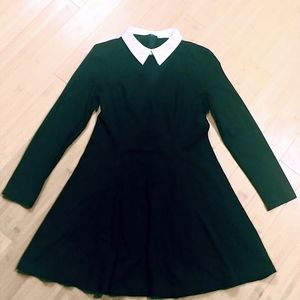 SOLD! Black dress with white collar, Wednesday addams dress, halloween costume